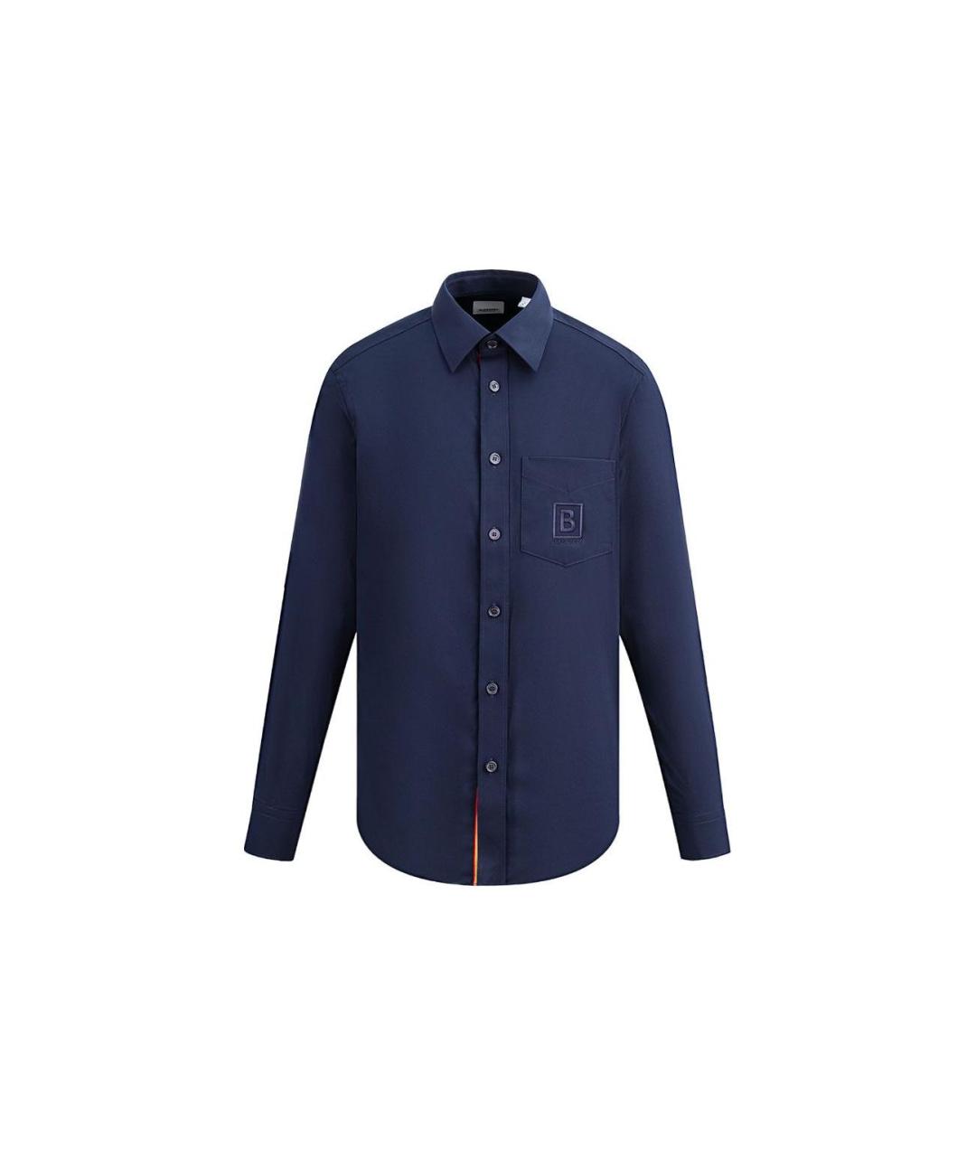 BURBERRY Синяя хлопковая кэжуал рубашка, фото 3
