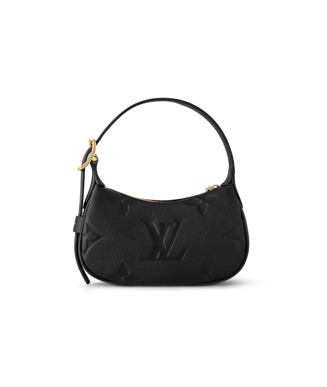 LOUIS VUITTON Черная кожаная сумка с короткими ручками, фото 3