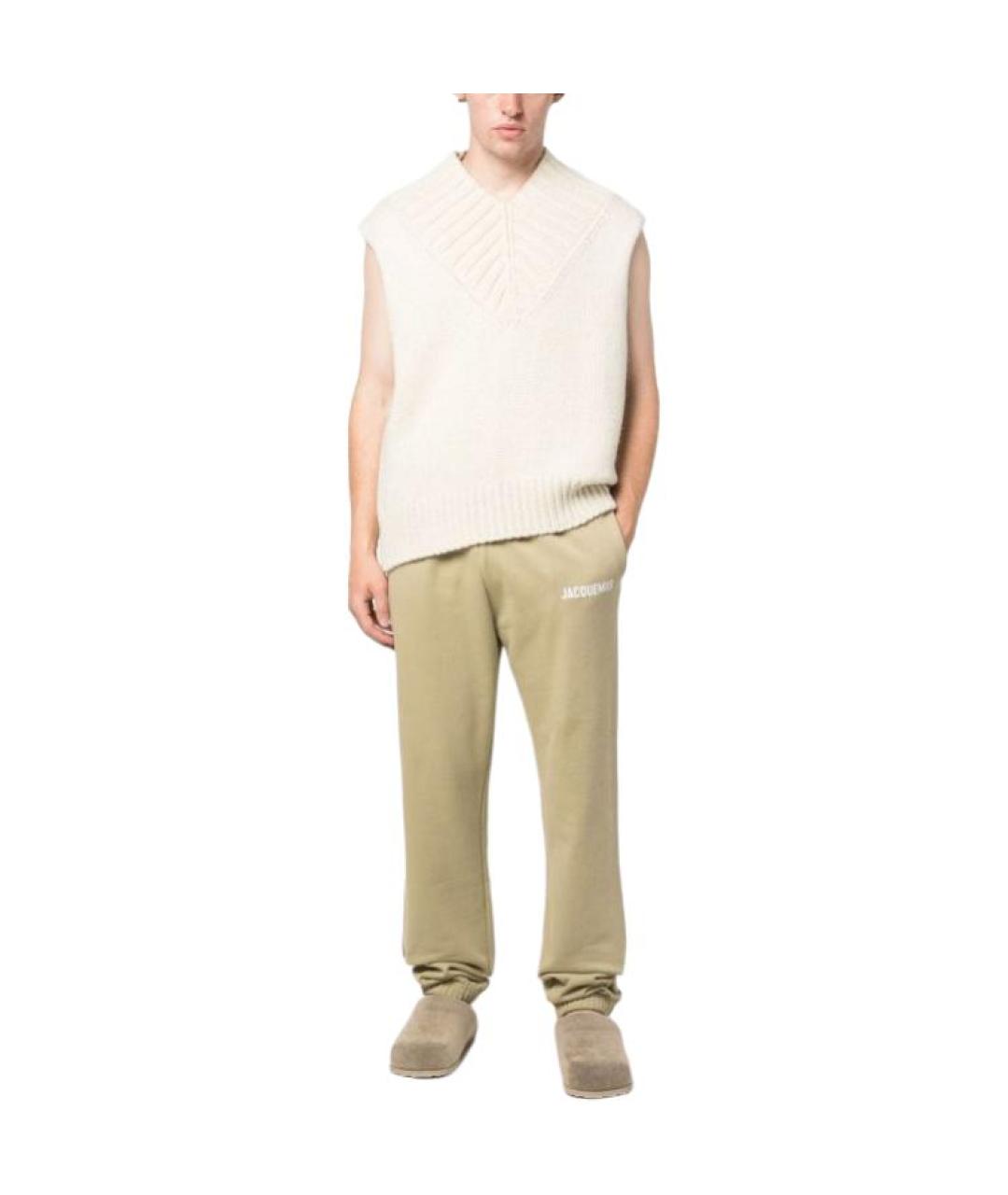 JACQUEMUS Бежевые хлопковые повседневные брюки, фото 2