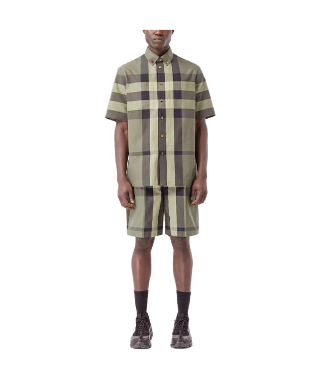 BURBERRY Зеленая хлопковая кэжуал рубашка, фото 2