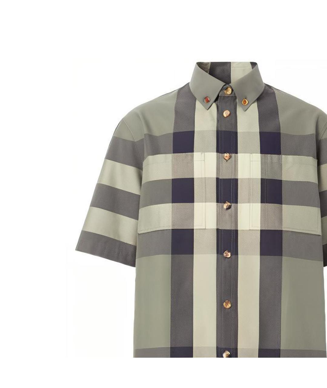 BURBERRY Зеленая хлопковая кэжуал рубашка, фото 5