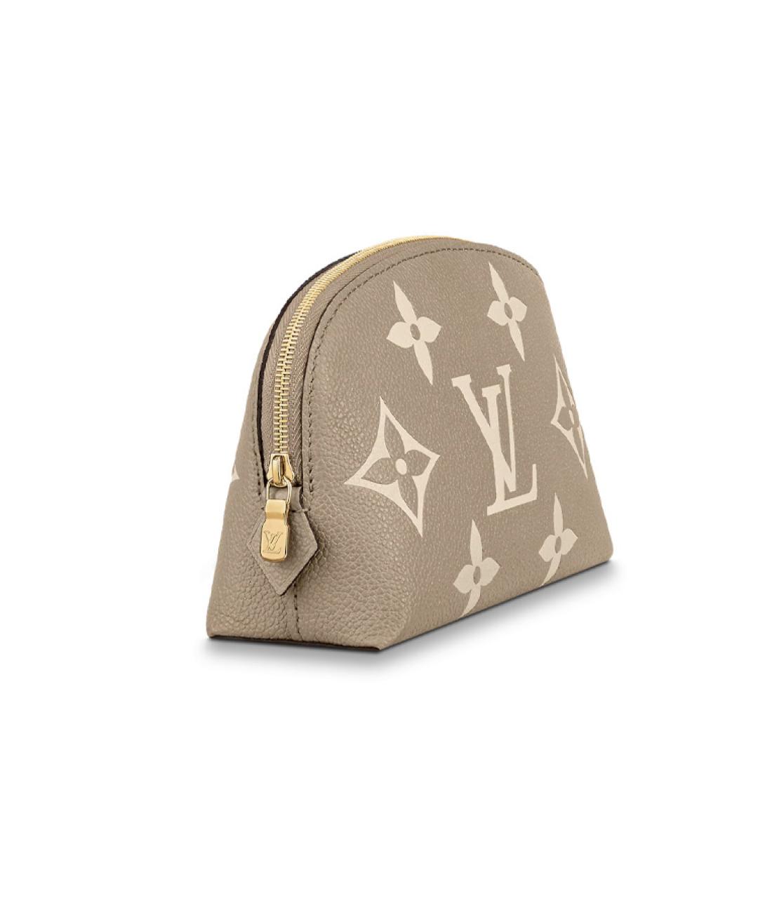 LOUIS VUITTON Бежевая кожаная косметичка, фото 2