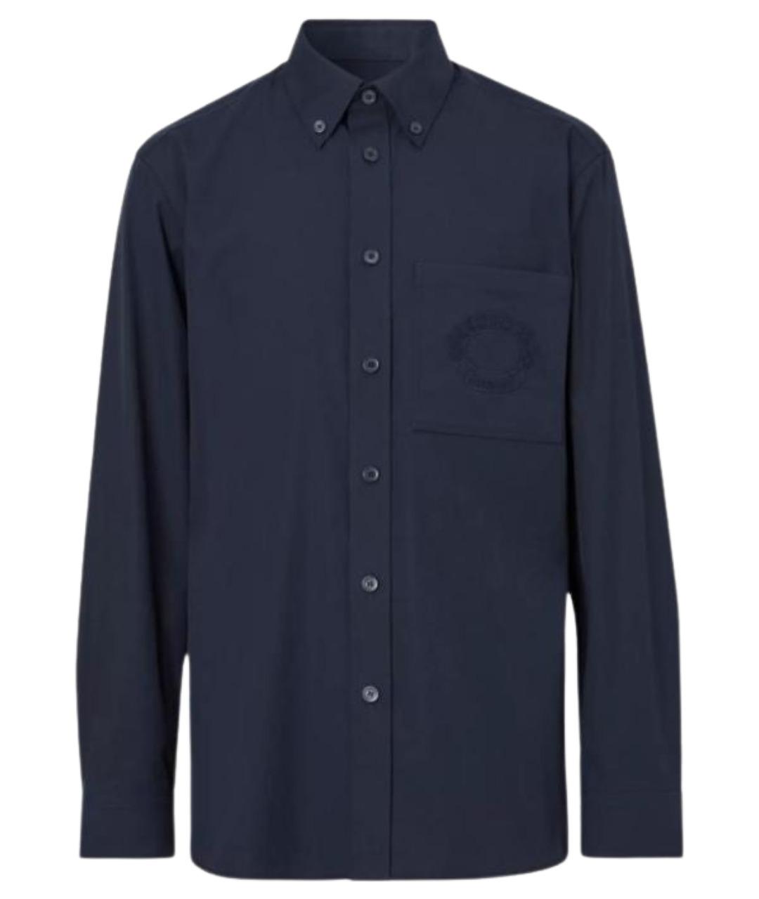 BURBERRY Темно-синяя хлопковая классическая рубашка, фото 1