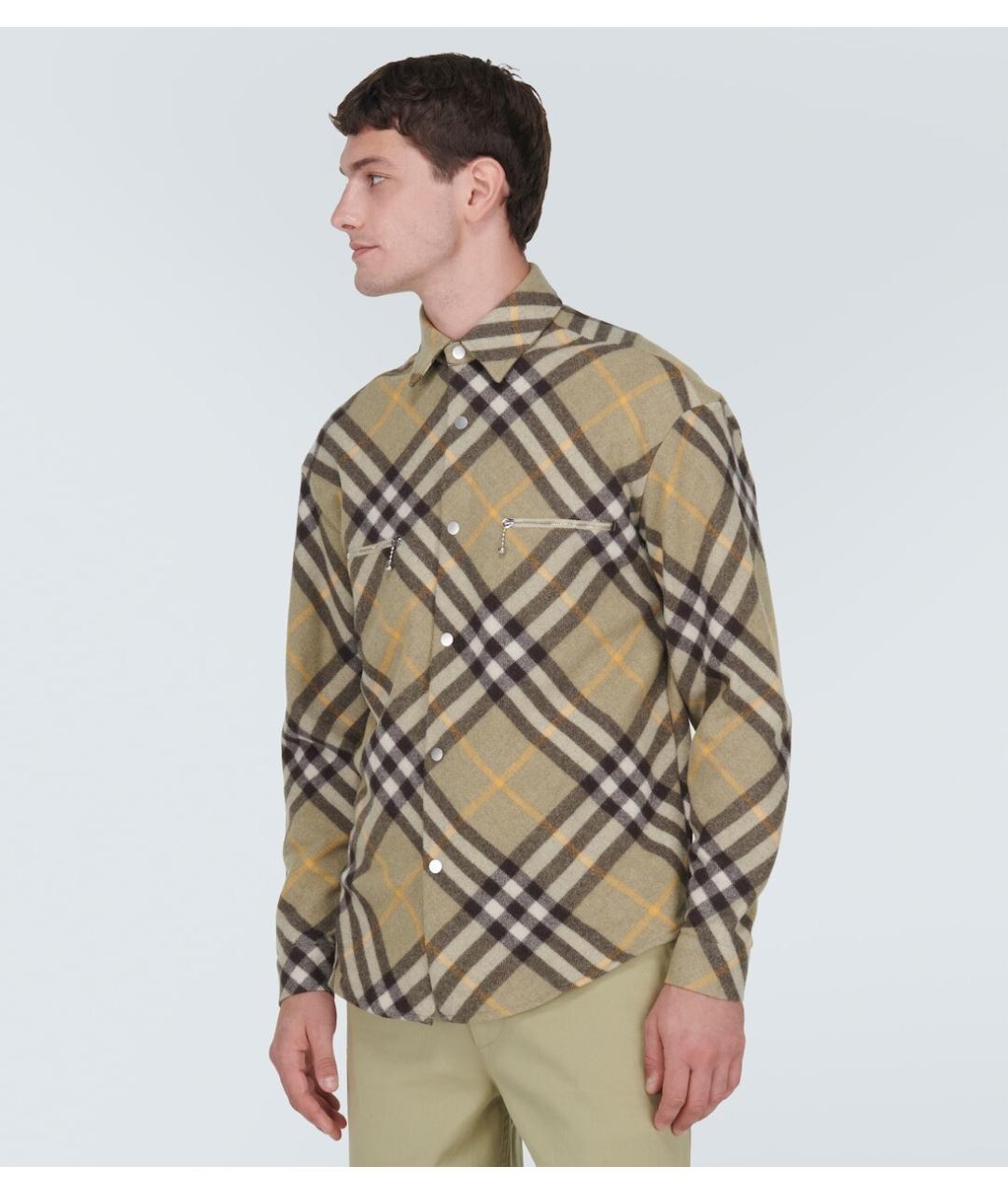 BURBERRY Коричневая хлопковая кэжуал рубашка, фото 3