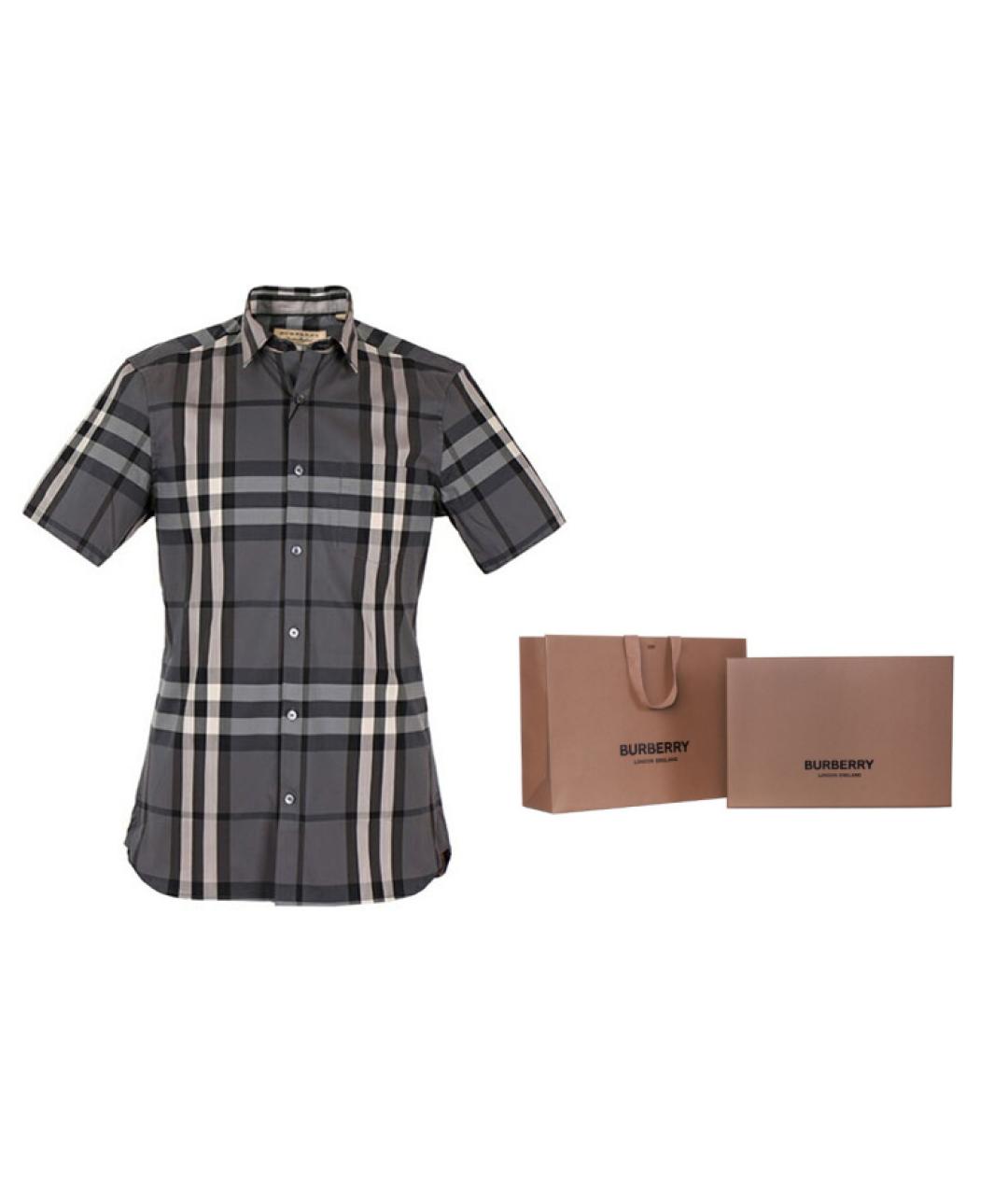 BURBERRY Серая хлопковая футболка, фото 3