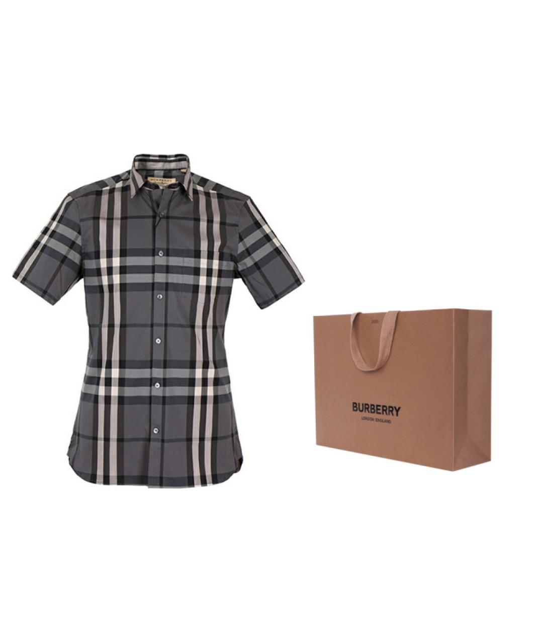 BURBERRY Серая хлопковая футболка, фото 2