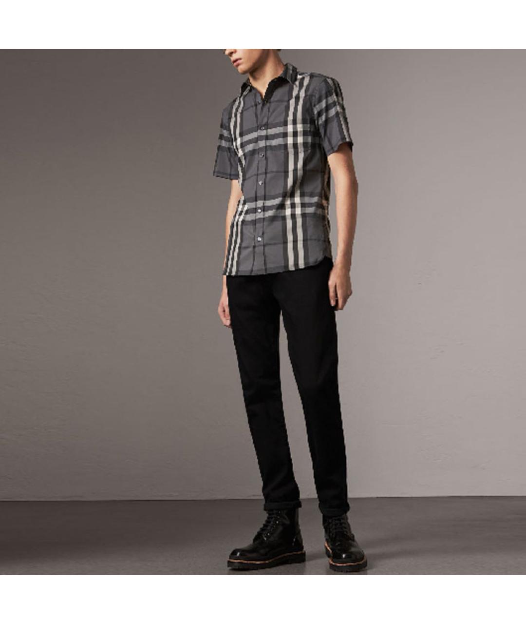BURBERRY Серая хлопковая футболка, фото 6