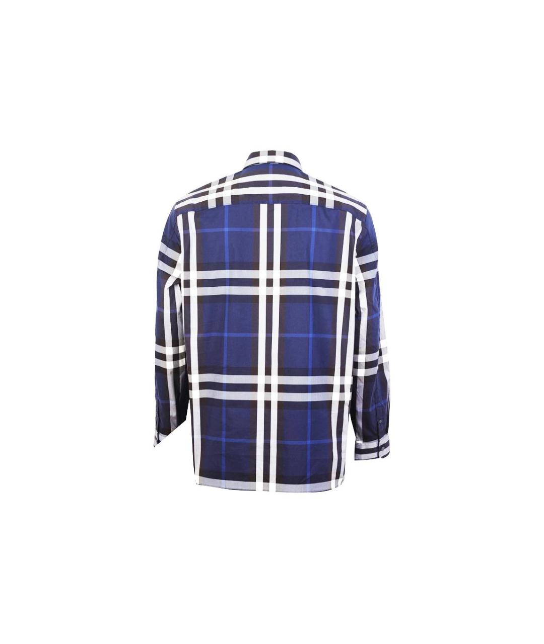 BURBERRY Темно-синяя хлопковая классическая рубашка, фото 2