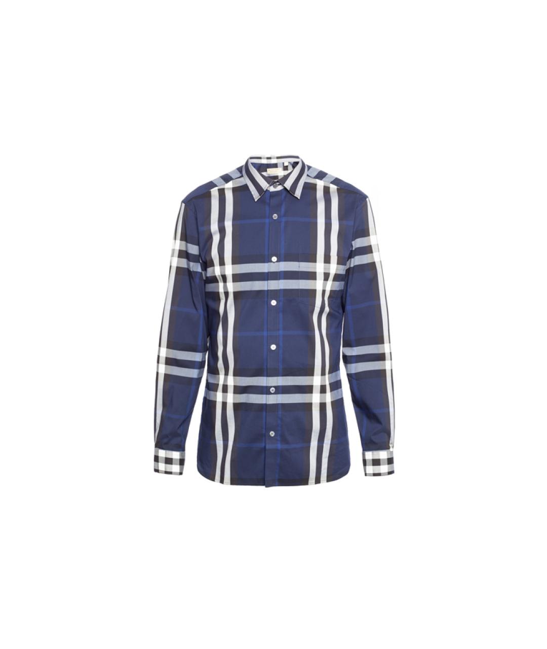 BURBERRY Темно-синяя хлопковая классическая рубашка, фото 6