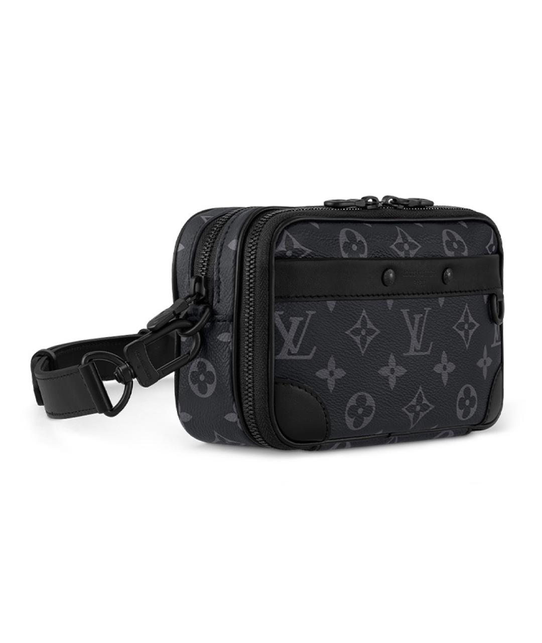LOUIS VUITTON Черная кожаная сумка на плечо, фото 2