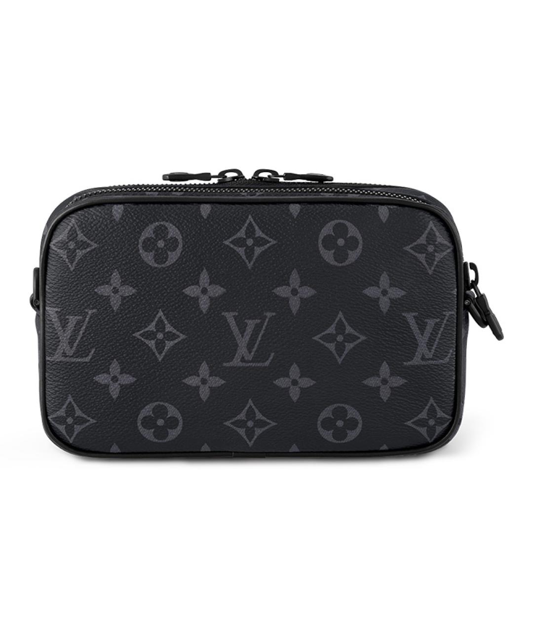 LOUIS VUITTON Черная кожаная сумка на плечо, фото 3