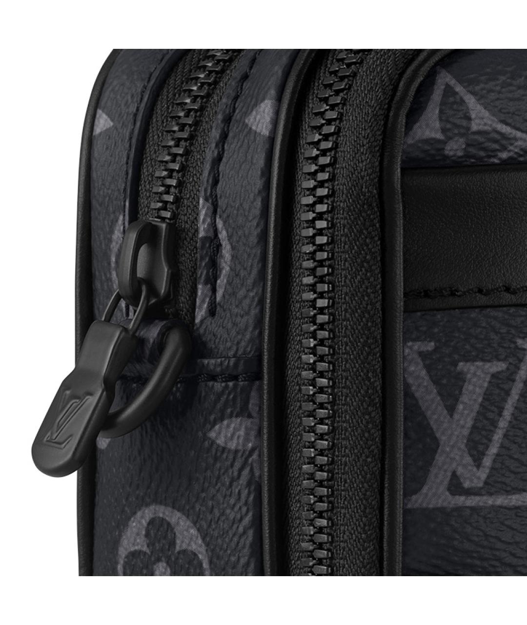 LOUIS VUITTON Черная кожаная сумка на плечо, фото 6