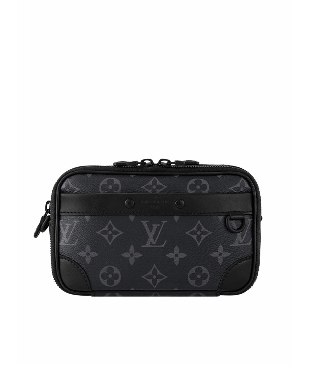 LOUIS VUITTON Черная кожаная сумка на плечо, фото 1