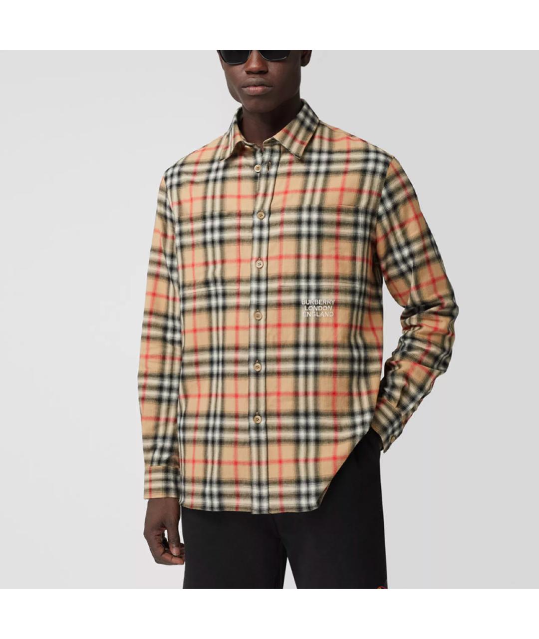 BURBERRY Бежевая классическая рубашка, фото 2