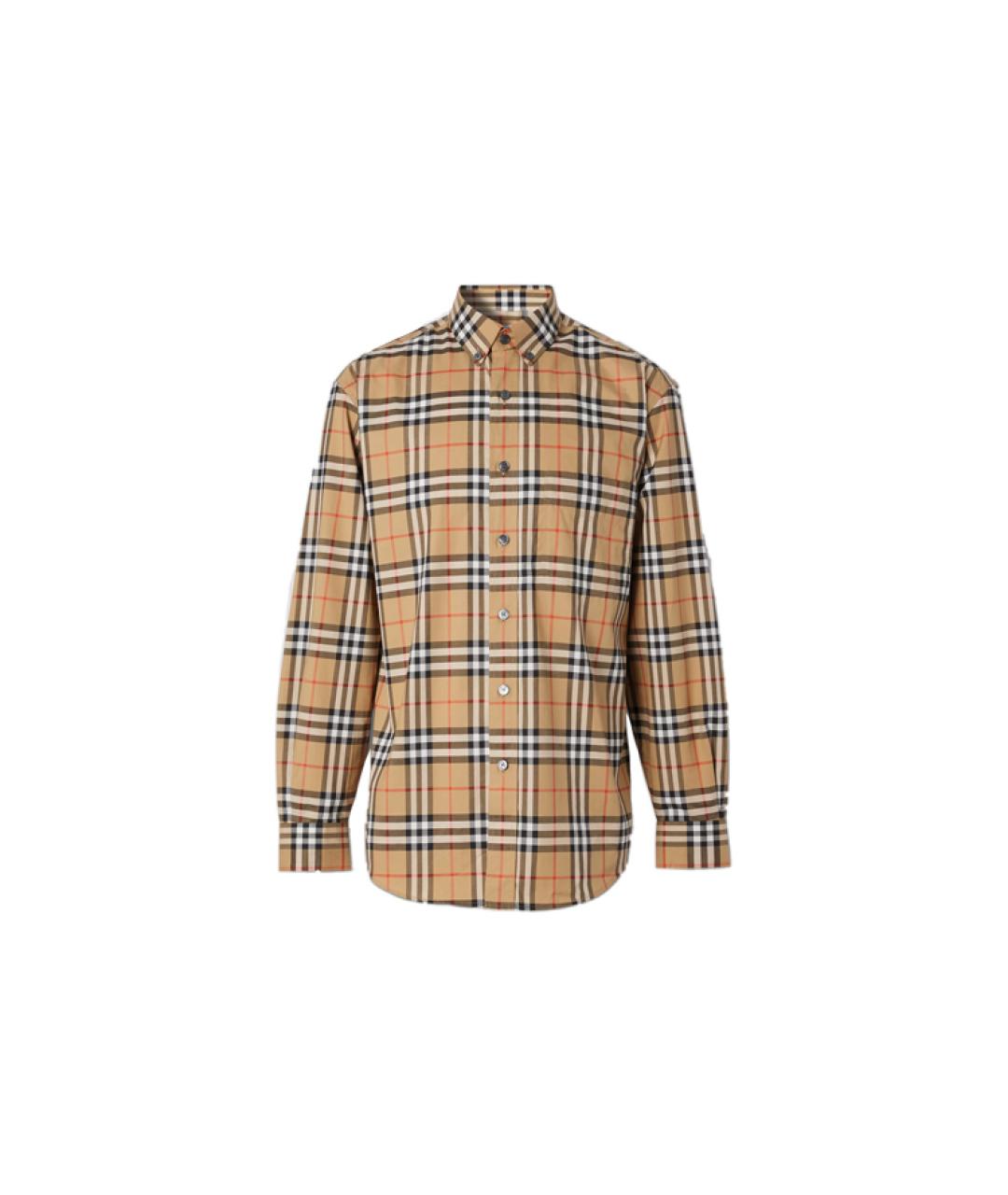 BURBERRY Бежевая хлопковая кэжуал рубашка, фото 1