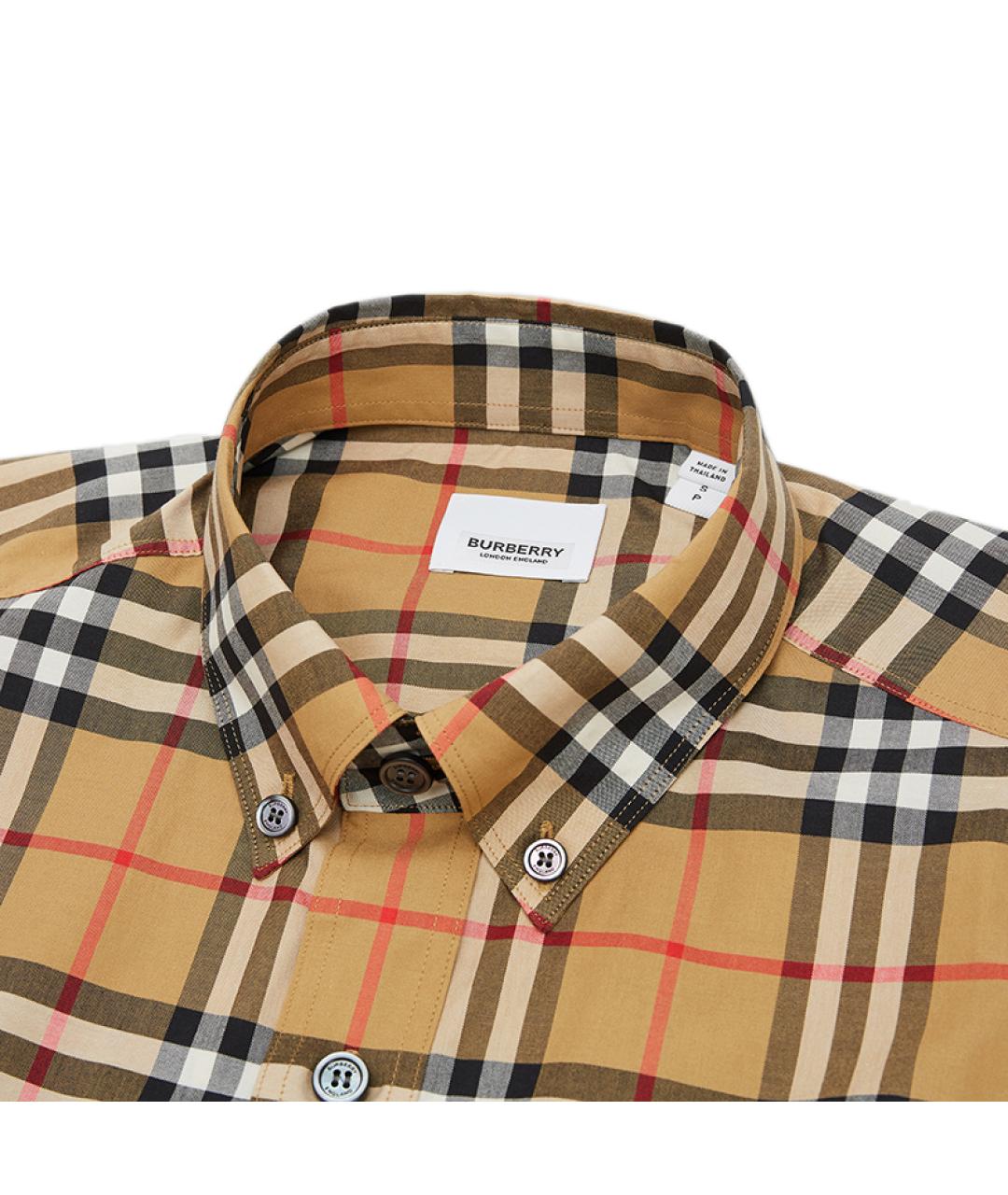 BURBERRY Бежевая хлопковая кэжуал рубашка, фото 3