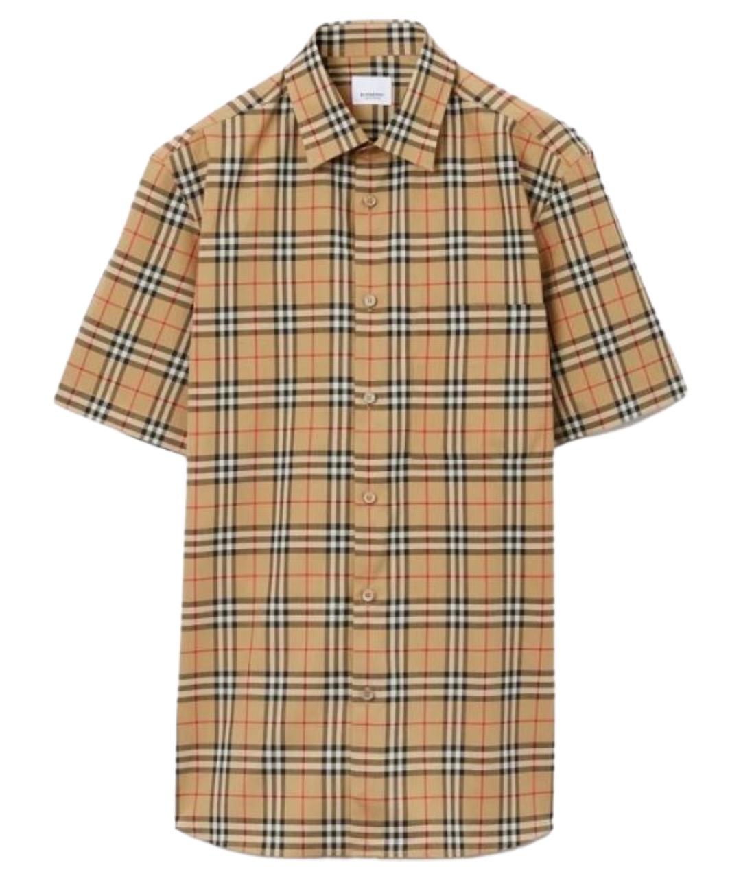BURBERRY Бежевая хлопковая кэжуал рубашка, фото 1