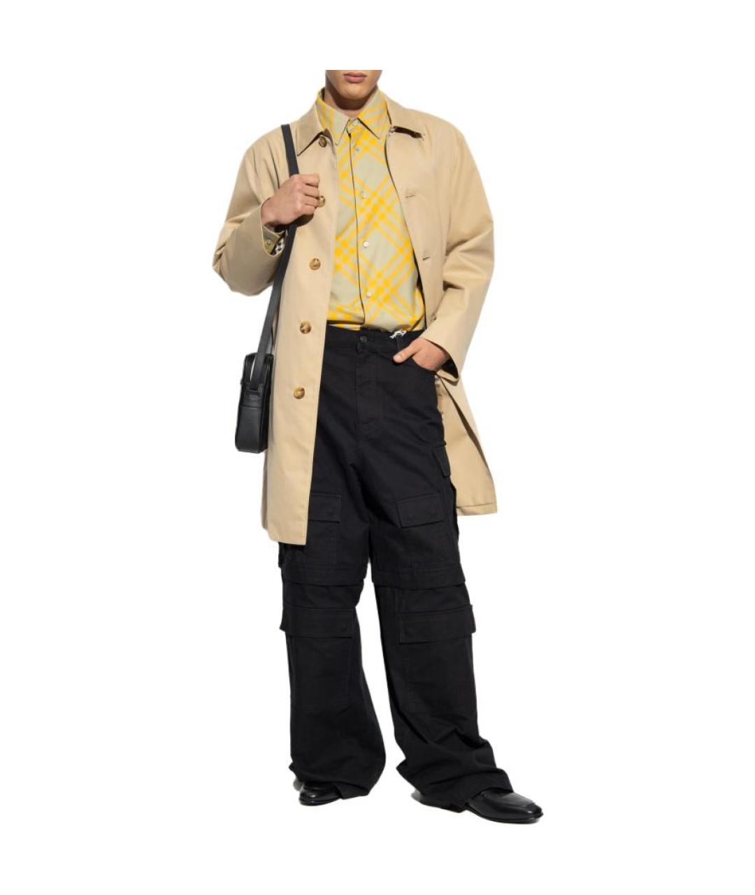 BURBERRY Желтая хлопковая кэжуал рубашка, фото 3