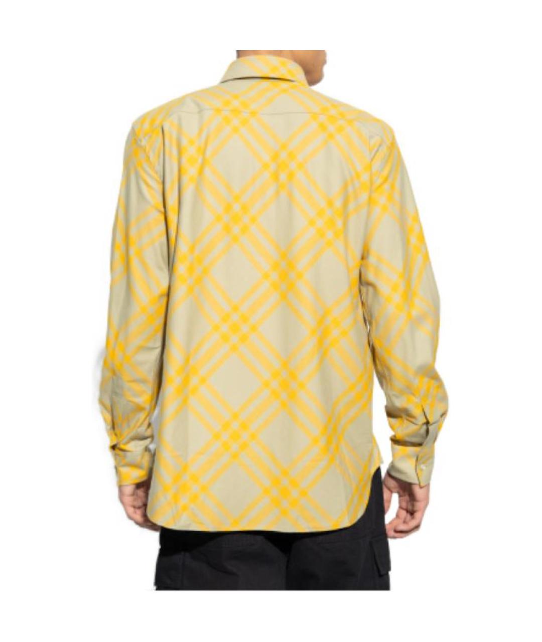 BURBERRY Желтая хлопковая кэжуал рубашка, фото 4