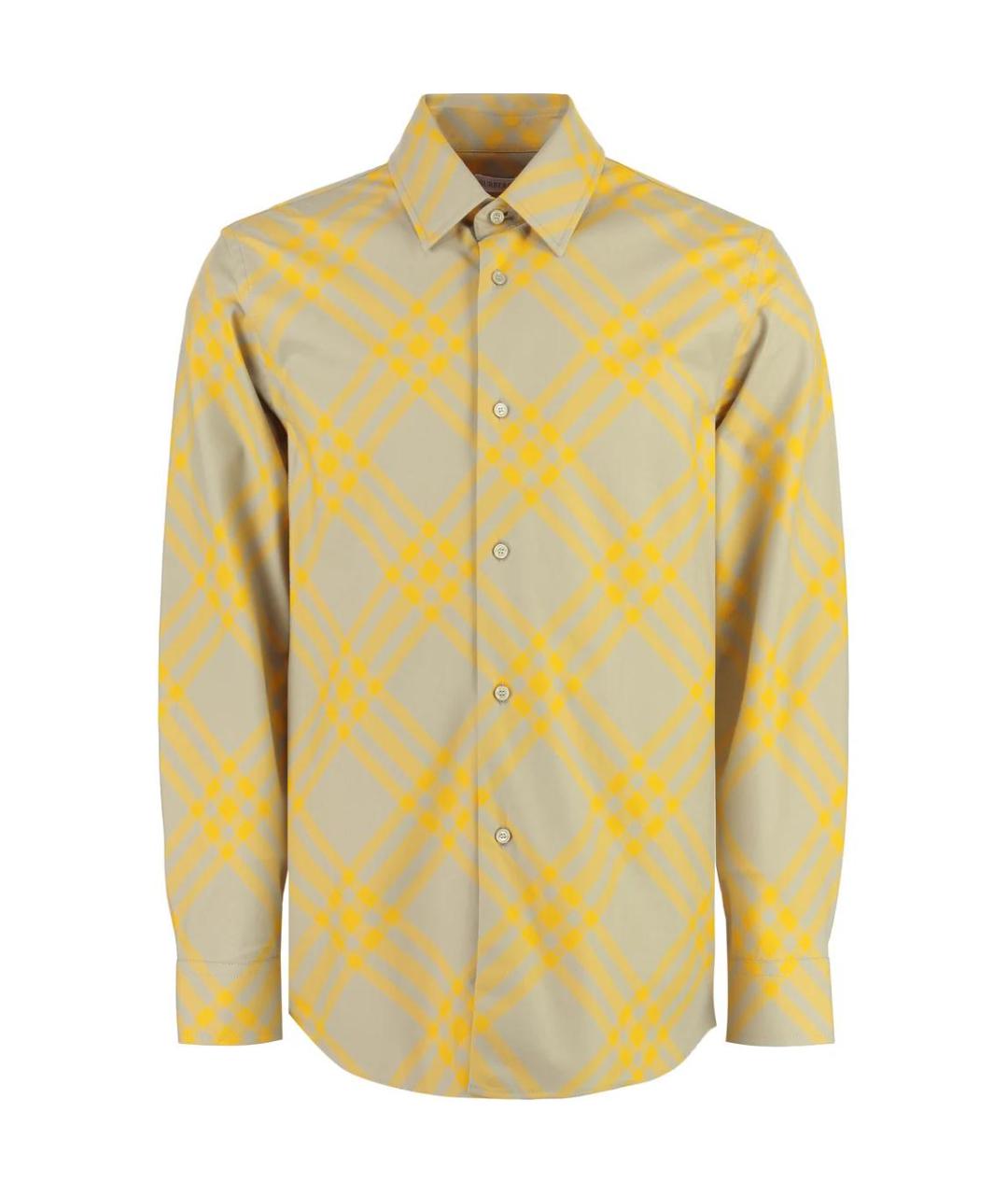 BURBERRY Желтая хлопковая кэжуал рубашка, фото 1
