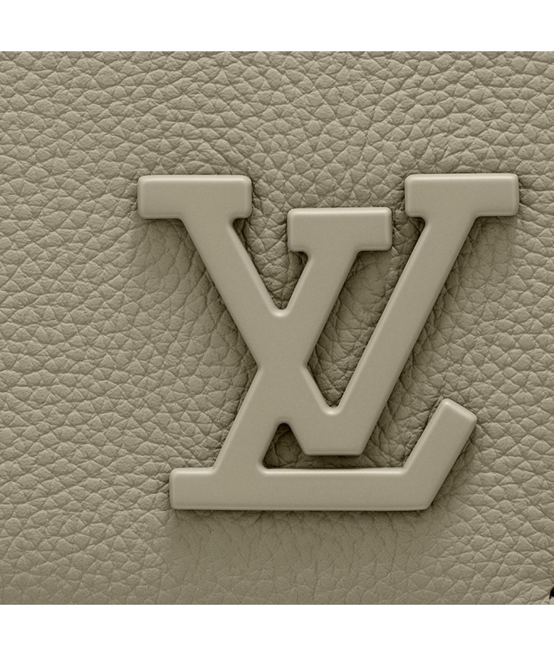 LOUIS VUITTON Бежевая кожаная сумка на плечо, фото 5