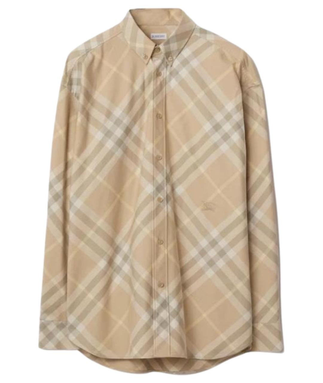 BURBERRY Бежевая хлопковая кэжуал рубашка, фото 1