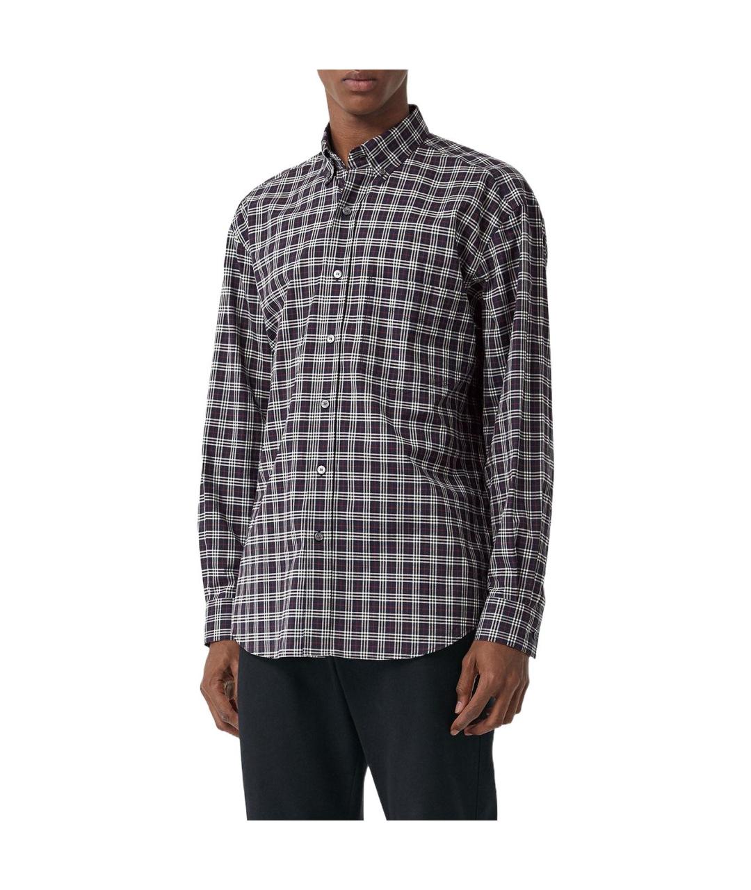 BURBERRY Синяя хлопковая классическая рубашка, фото 4