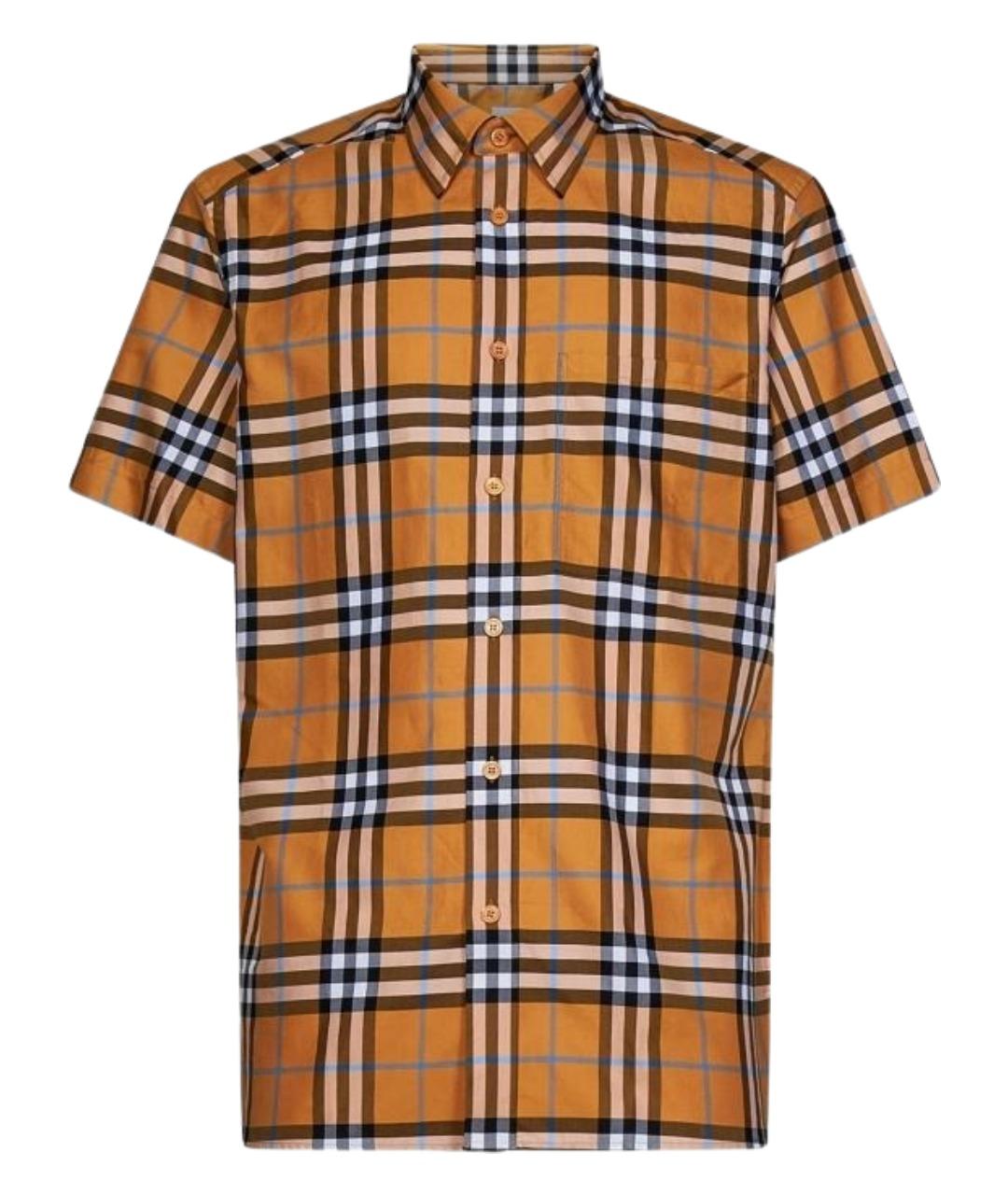 BURBERRY Бежевая хлопковая классическая рубашка, фото 1