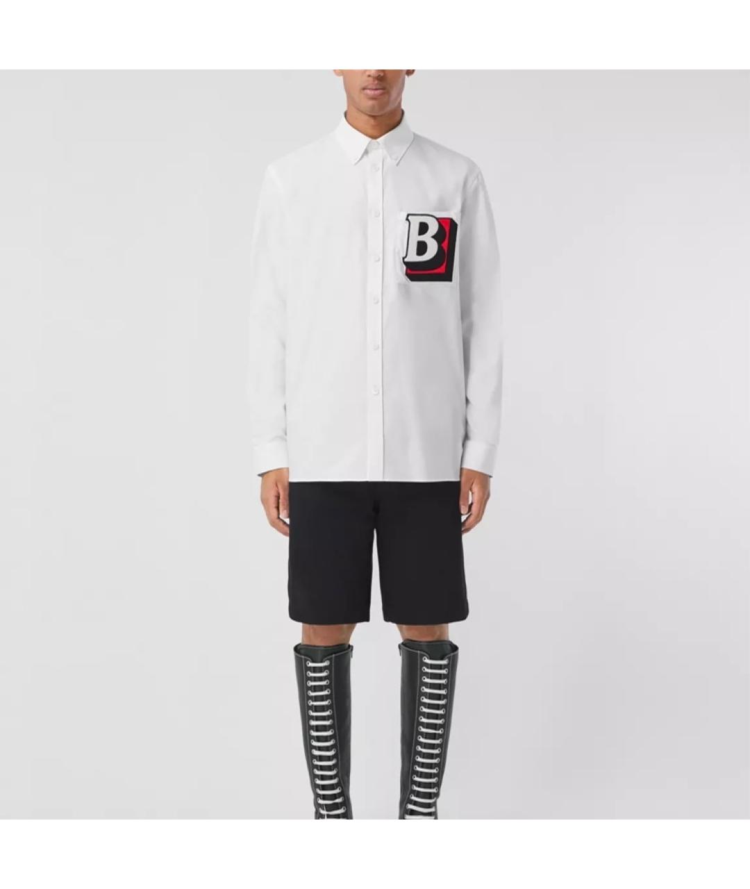 BURBERRY Белая хлопковая кэжуал рубашка, фото 4