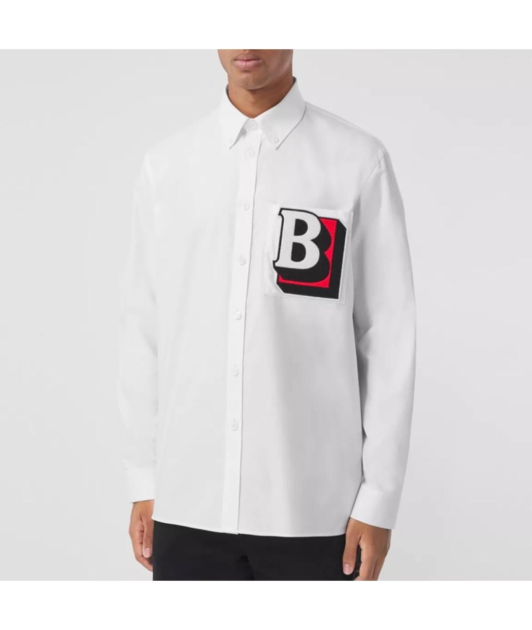 BURBERRY Белая хлопковая кэжуал рубашка, фото 3