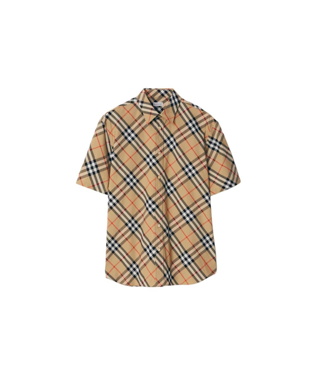 BURBERRY Бежевая хлопковая кэжуал рубашка, фото 3