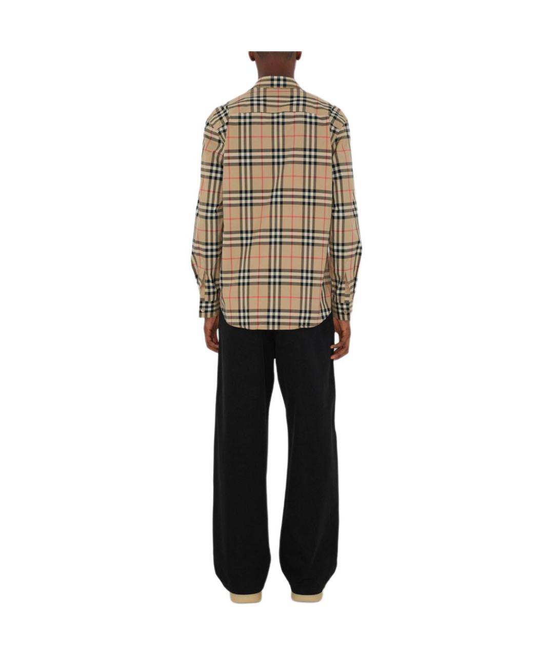 BURBERRY Бежевая хлопковая кэжуал рубашка, фото 3