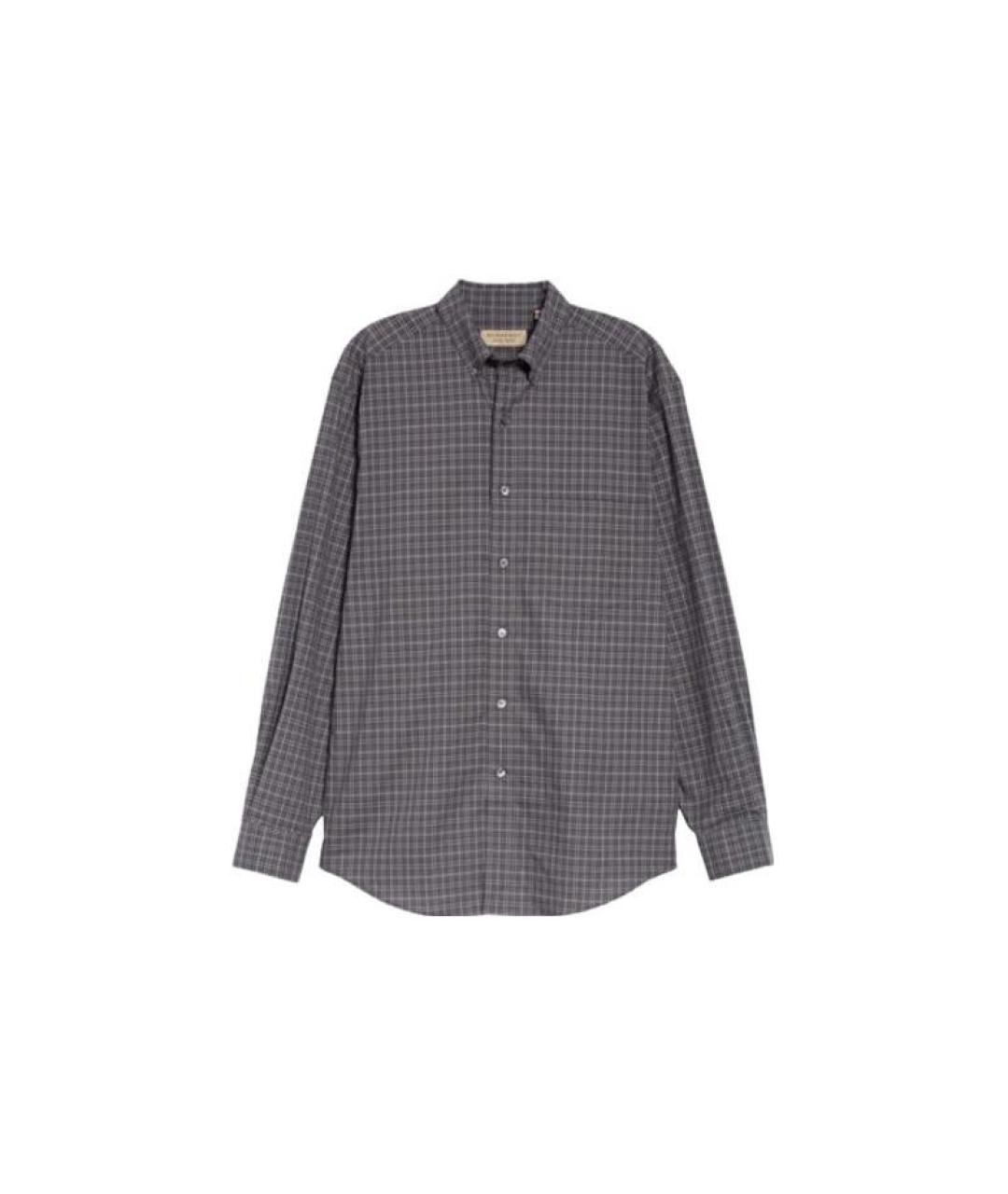 BURBERRY Серая хлопковая классическая рубашка, фото 4