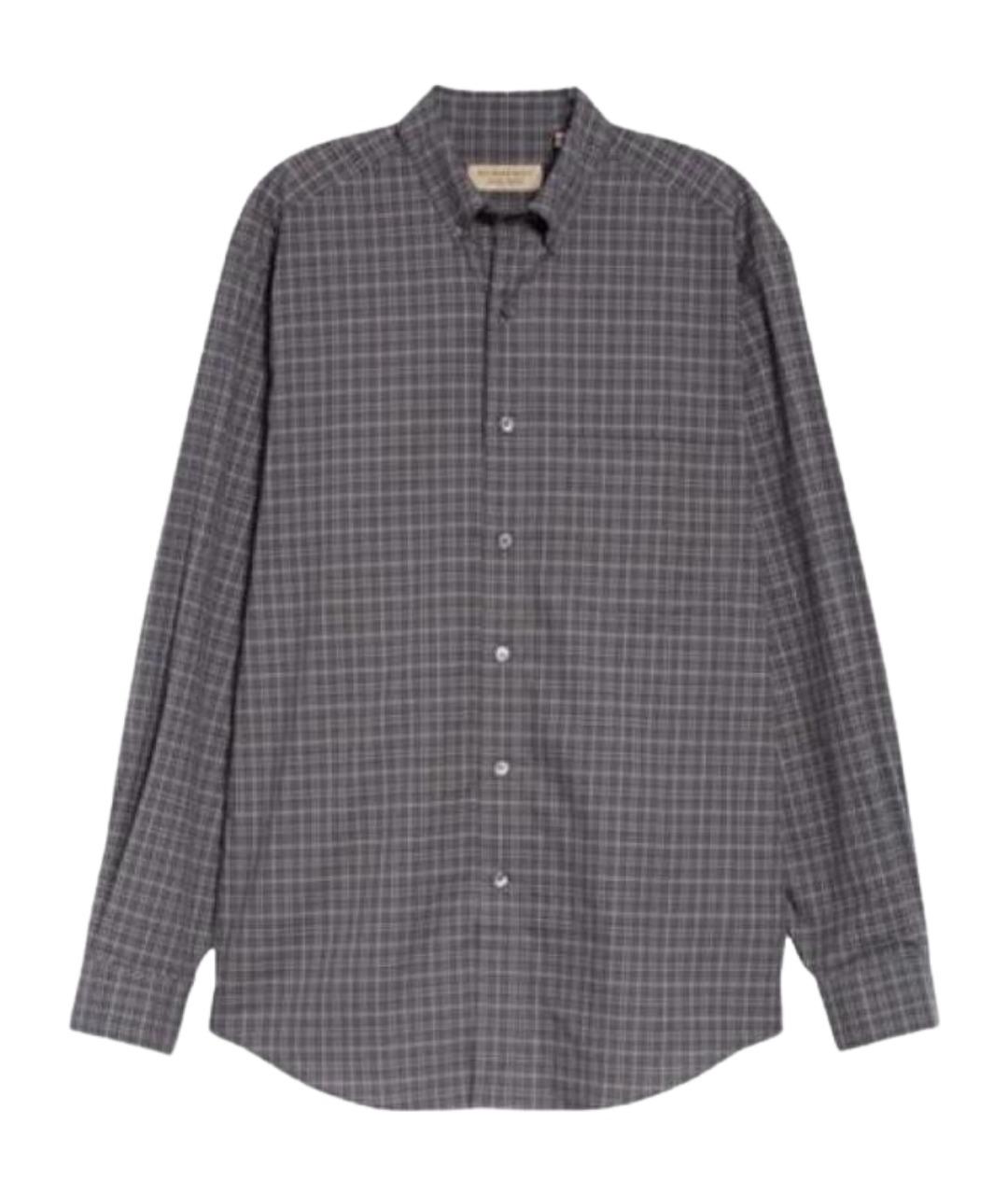 BURBERRY Серая хлопковая классическая рубашка, фото 1