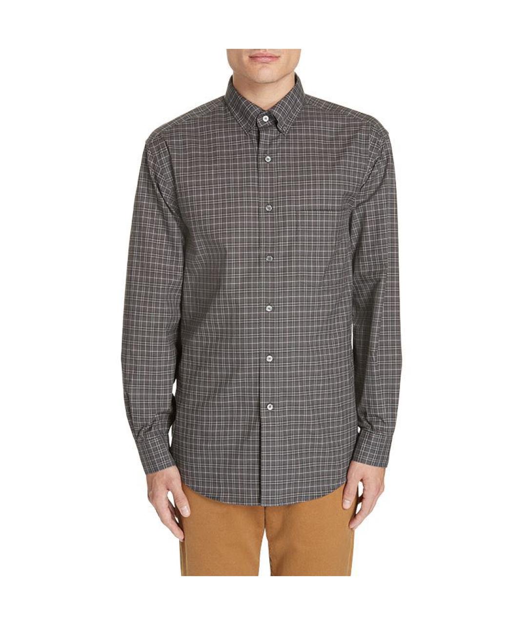 BURBERRY Серая хлопковая классическая рубашка, фото 3