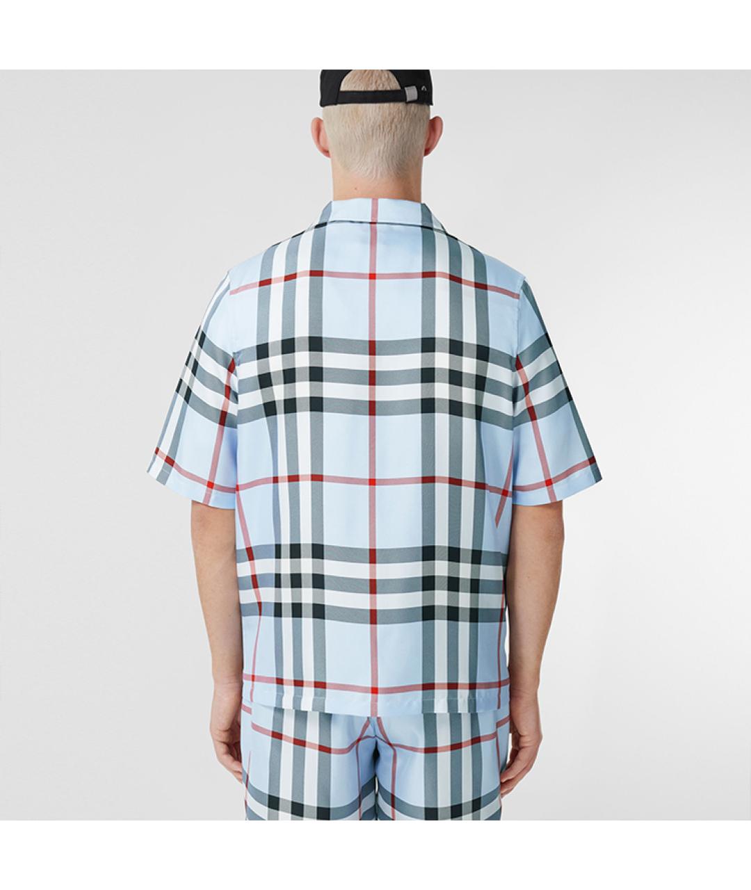 BURBERRY Голубая хлопковая кэжуал рубашка, фото 4