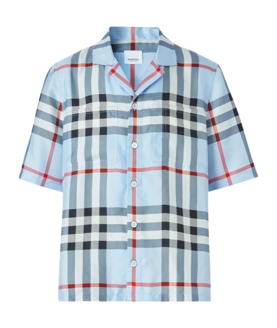 BURBERRY Голубая хлопковая кэжуал рубашка, фото 1