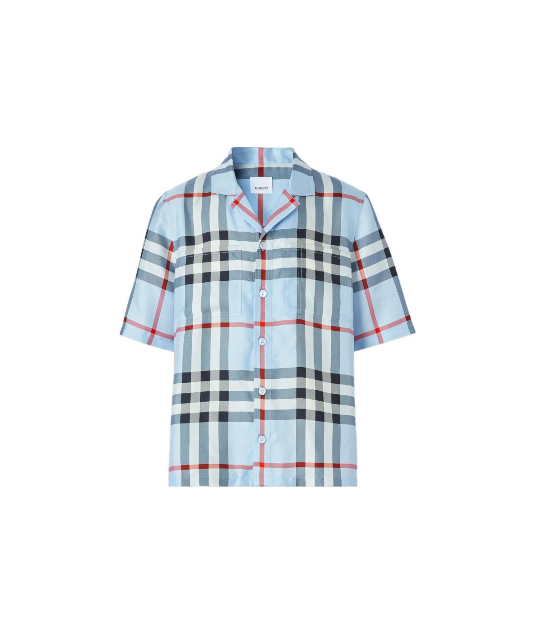 BURBERRY Голубая хлопковая кэжуал рубашка, фото 6
