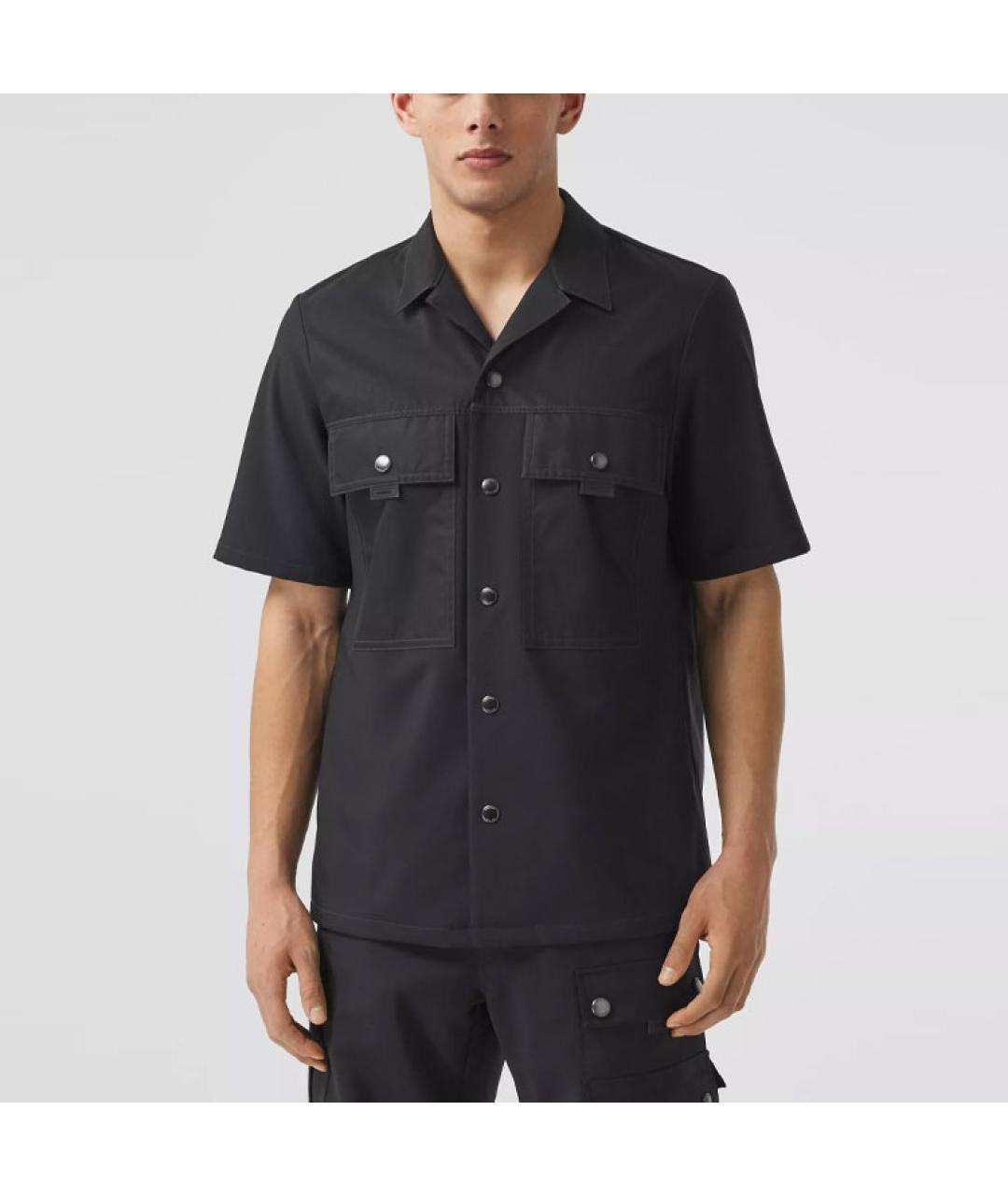 BURBERRY Черная хлопковая кэжуал рубашка, фото 3