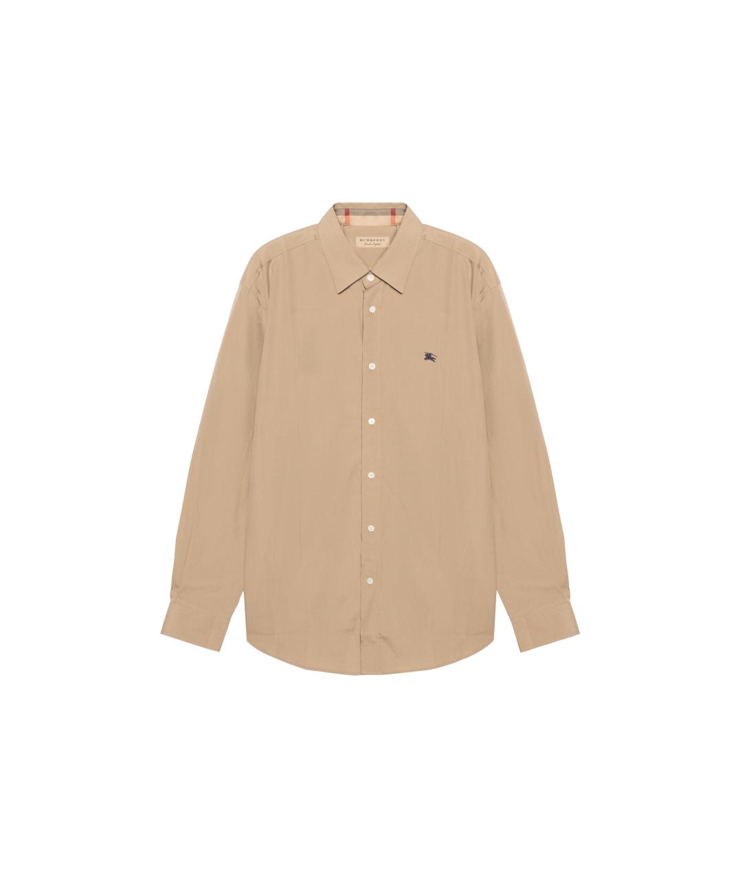 BURBERRY Бежевая хлопковая кэжуал рубашка, фото 5
