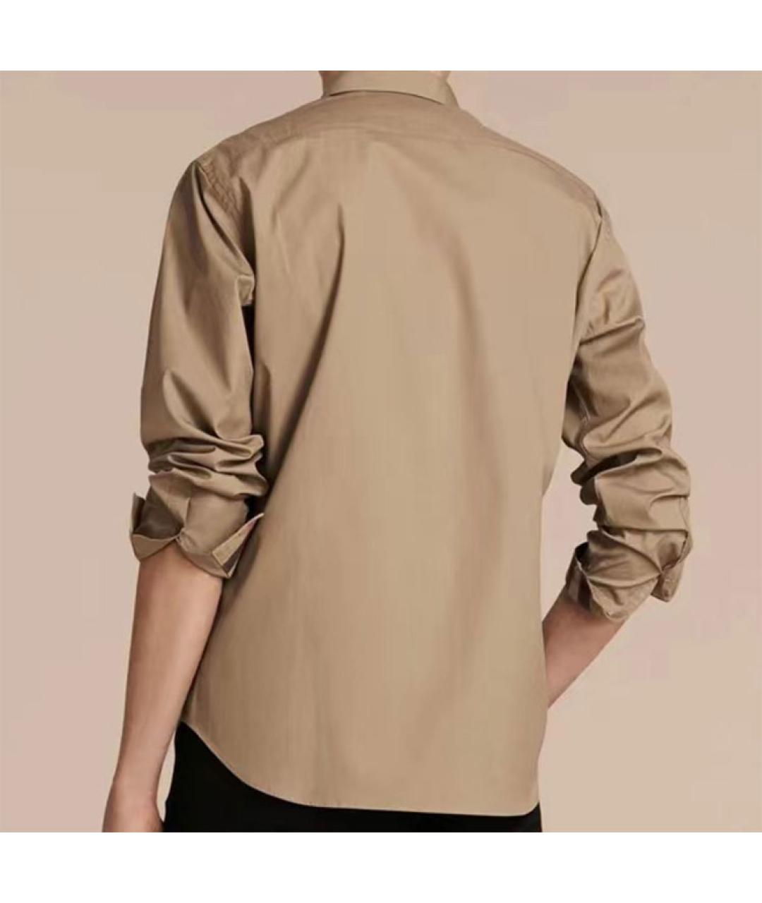 BURBERRY Бежевая хлопковая кэжуал рубашка, фото 4