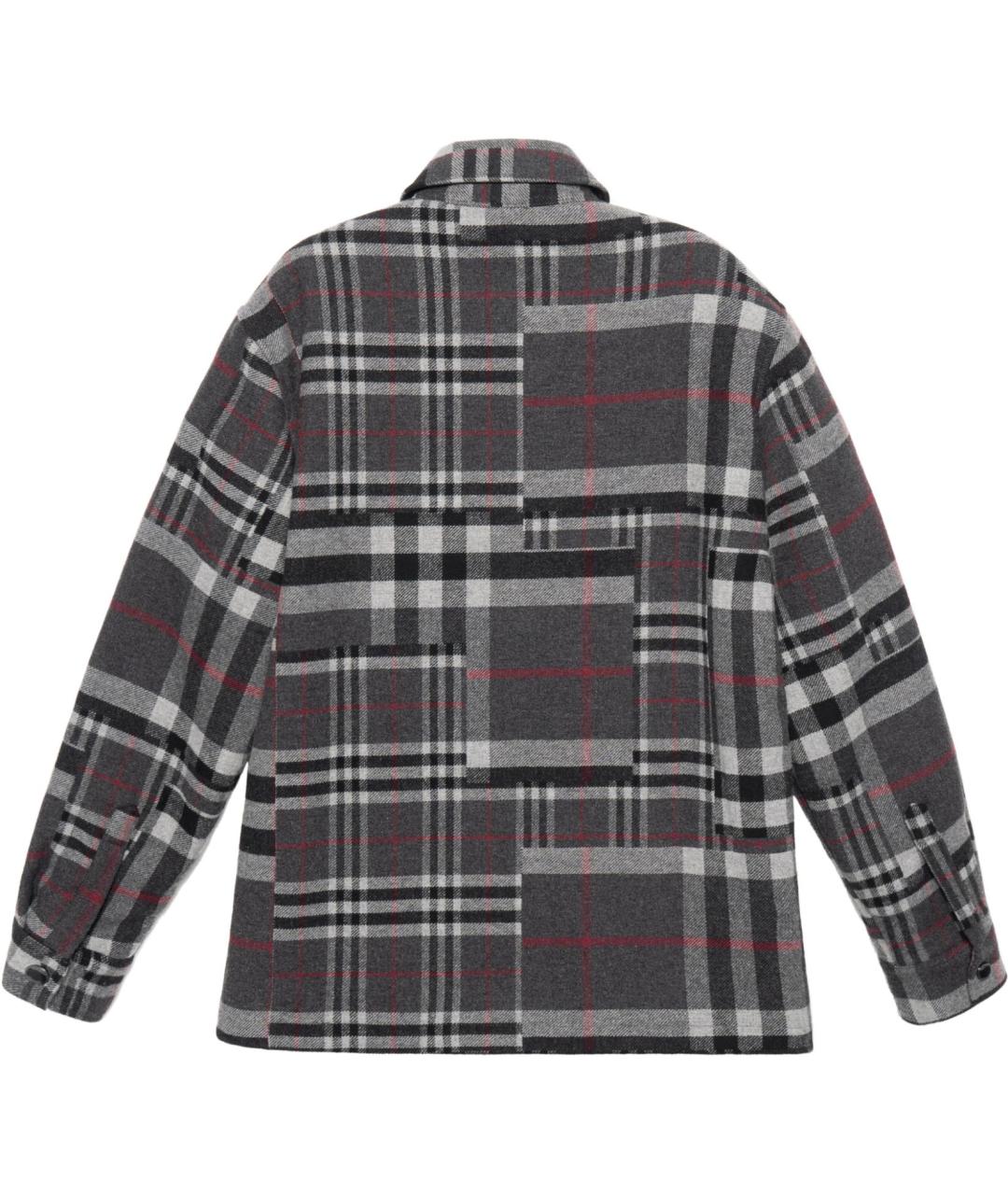 BURBERRY Серая шерстяная кэжуал рубашка, фото 2