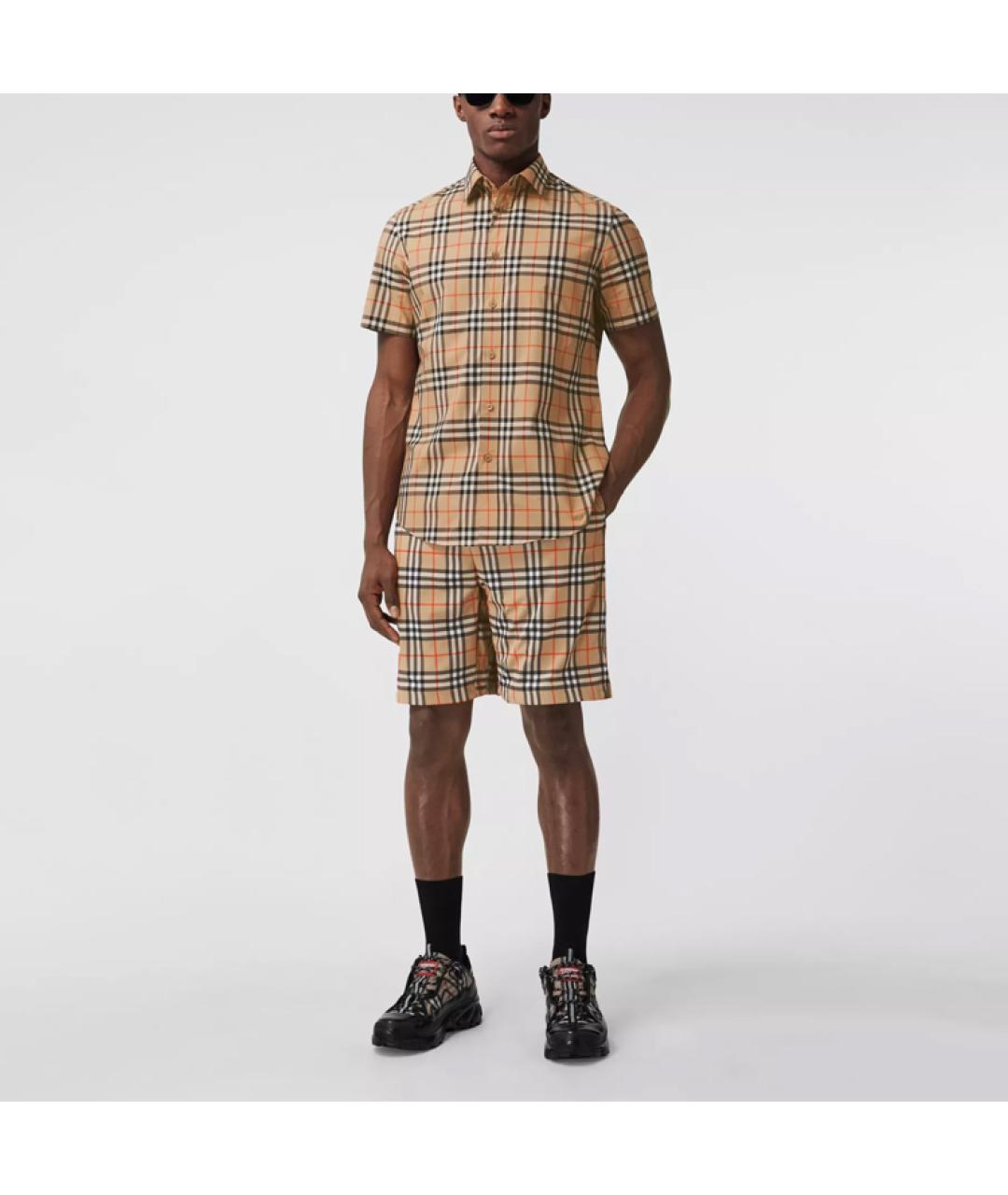 BURBERRY Бежевая хлопковая кэжуал рубашка, фото 2