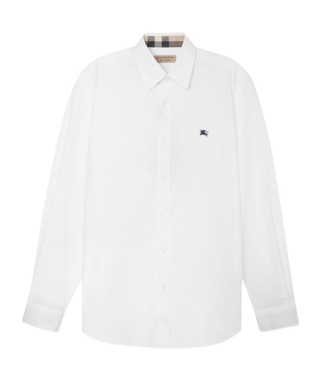 BURBERRY Белая хлопковая классическая рубашка, фото 1