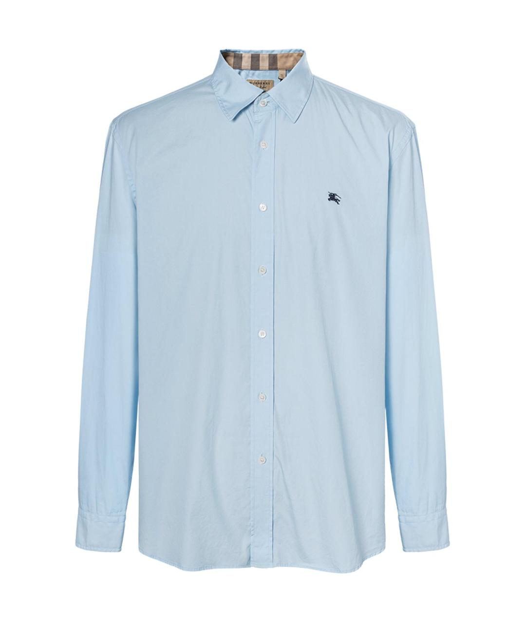 BURBERRY Голубая хлопковая классическая рубашка, фото 1