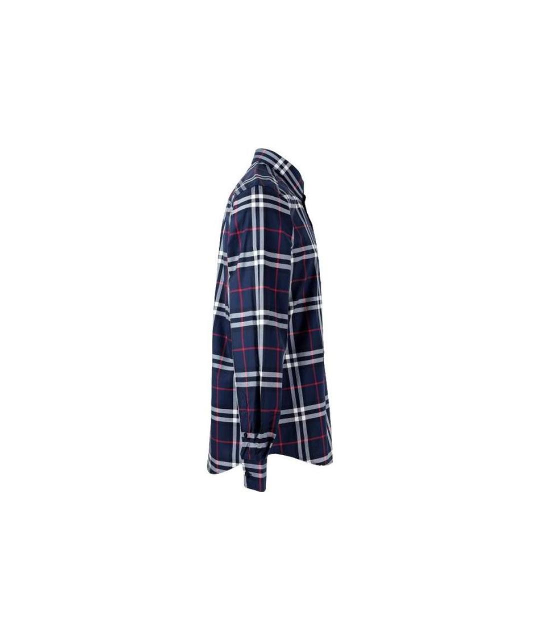 BURBERRY Синяя хлопковая кэжуал рубашка, фото 3