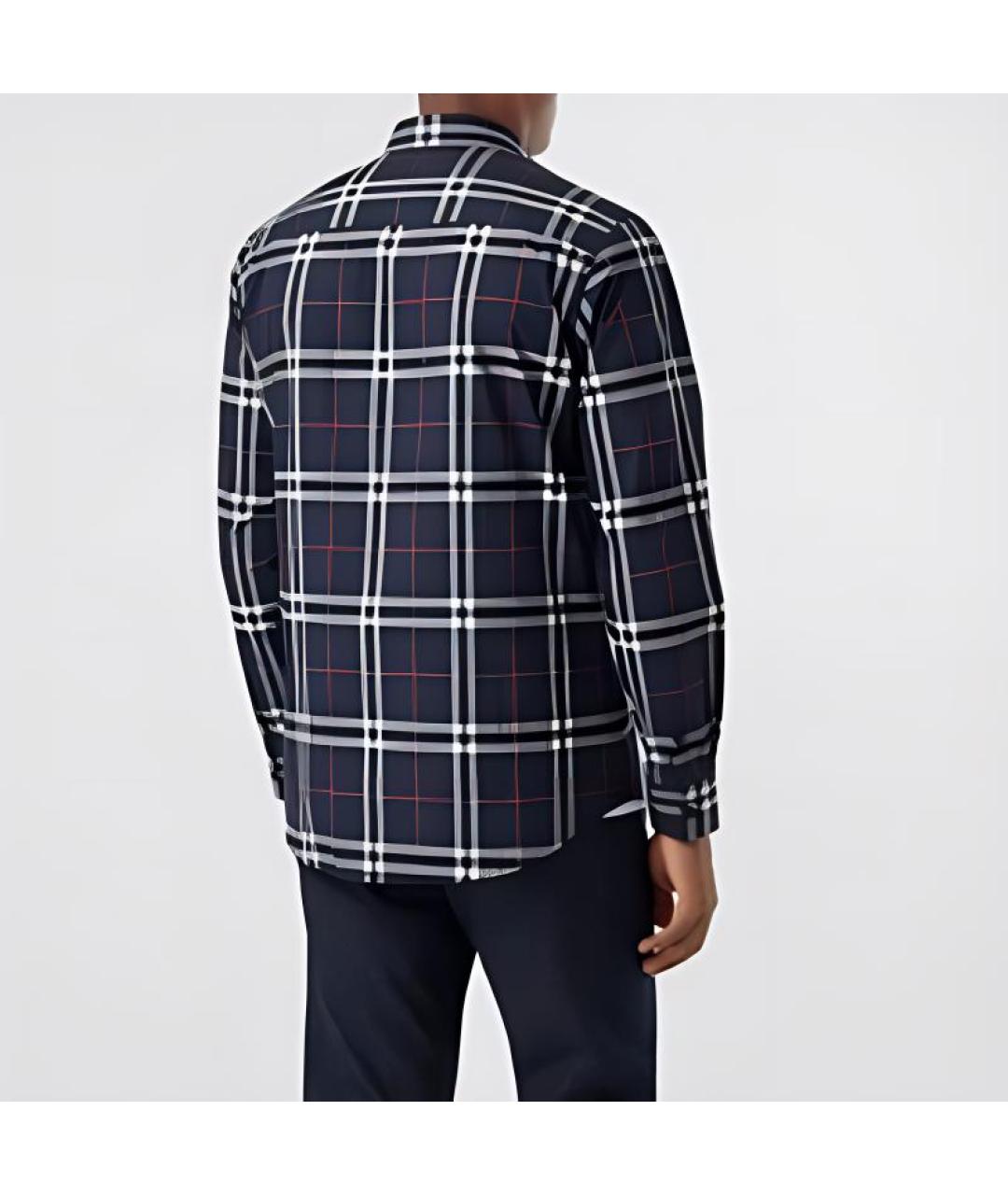 BURBERRY Синяя хлопковая кэжуал рубашка, фото 5
