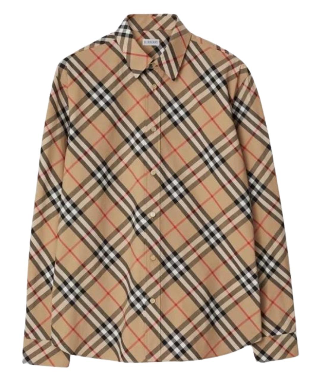 BURBERRY Бежевая хлопковая кэжуал рубашка, фото 1