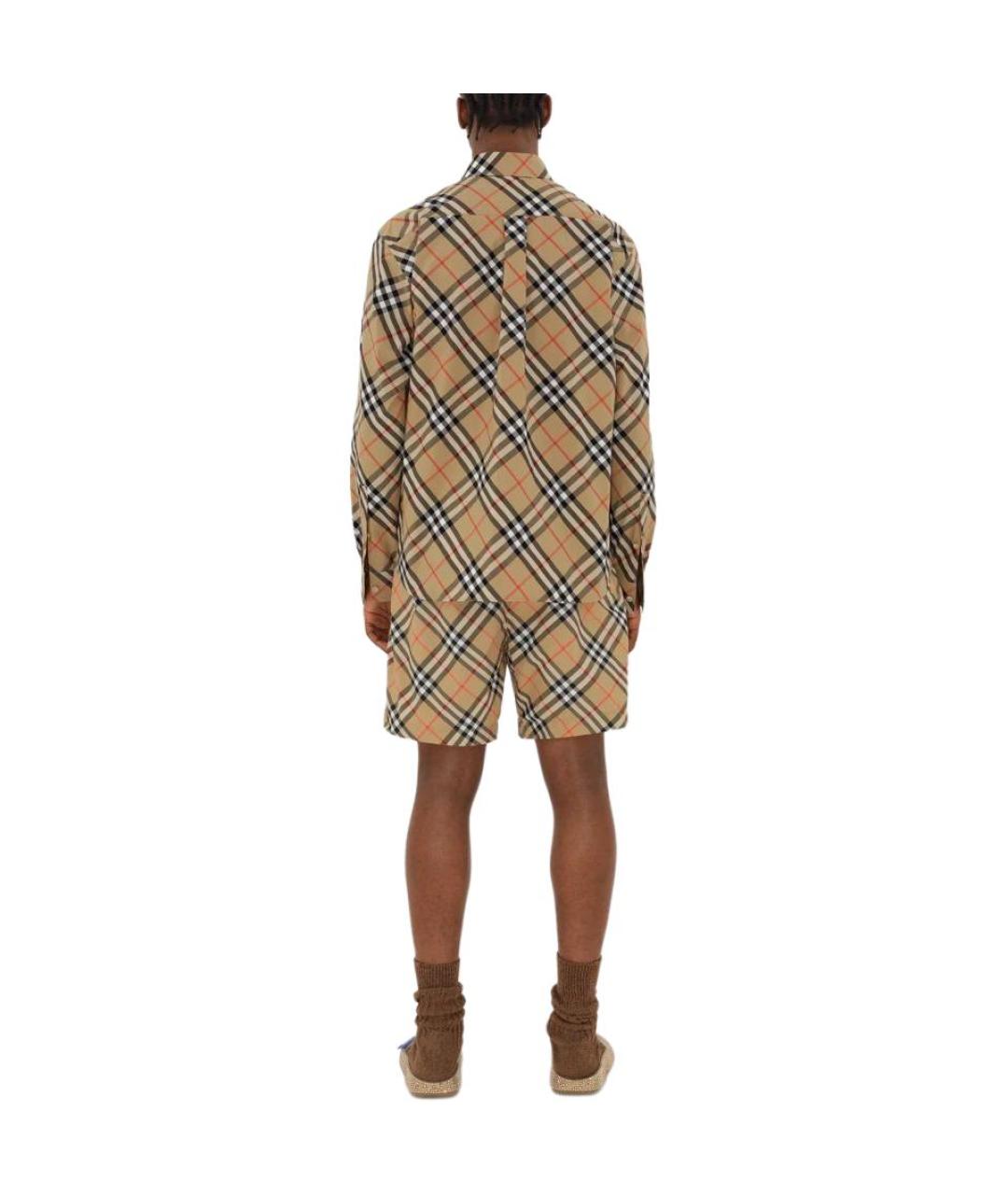 BURBERRY Бежевая хлопковая кэжуал рубашка, фото 4
