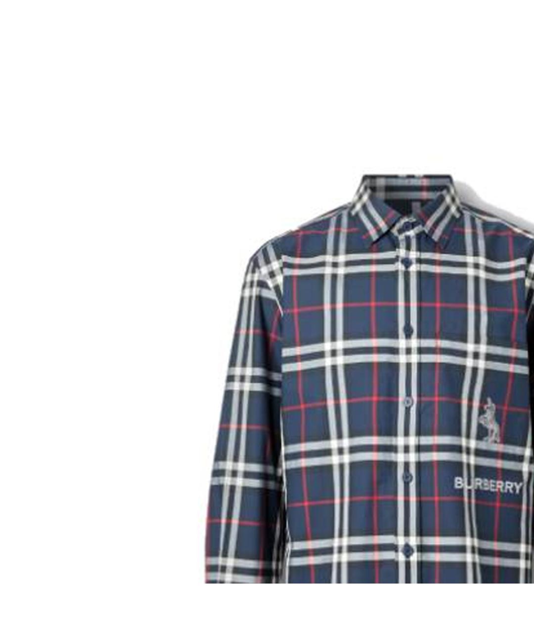 BURBERRY Темно-синяя хлопковая футболка, фото 5